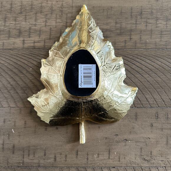 Gold Leaf Trinket Dish Plate Platter - Picture 3 of 4